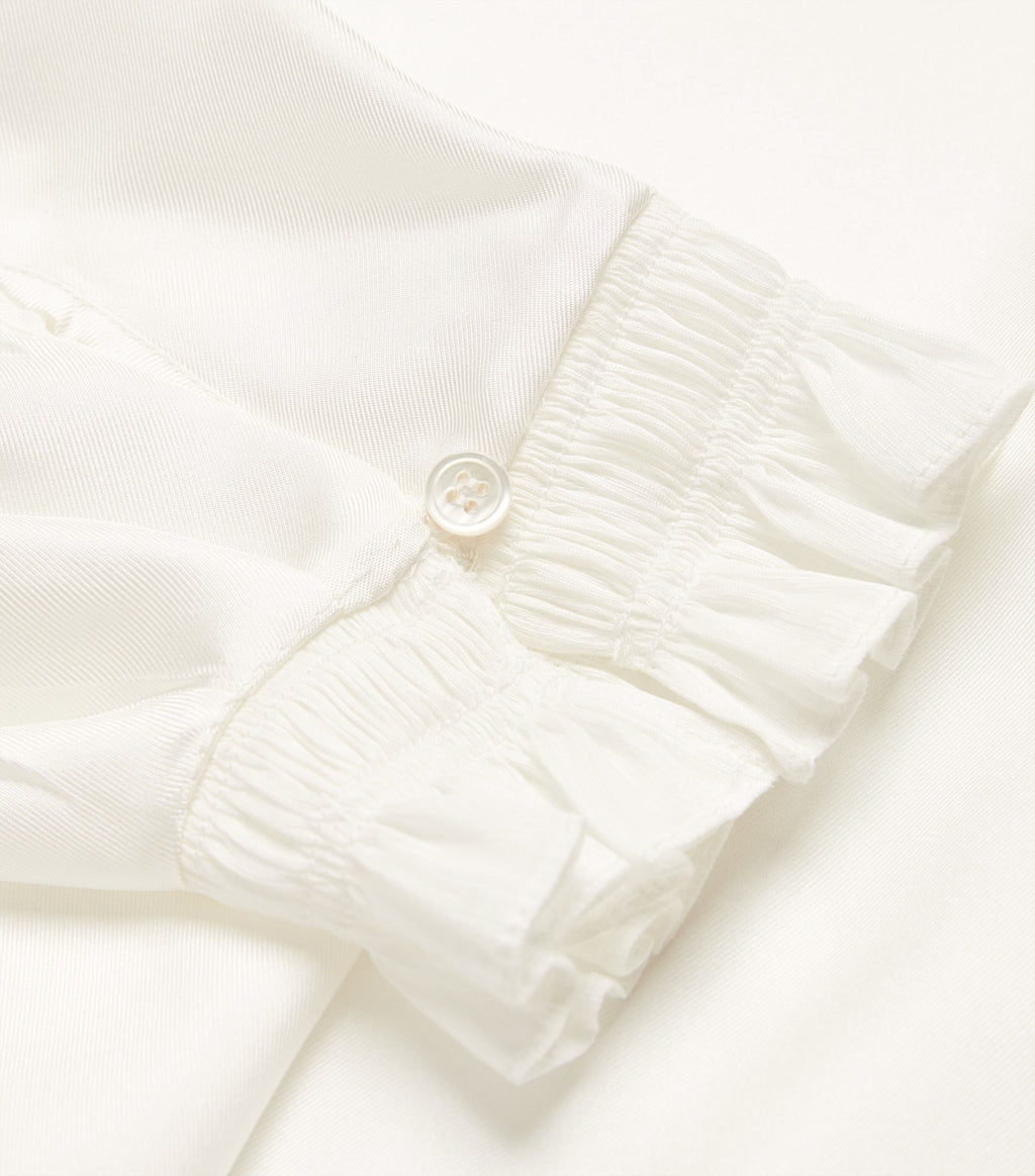 RUFFLED TRIM SILK SHIRT Flowering Girl