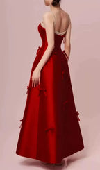 Kiara Red Strappy Bow Maxi Dress Flowering Girl