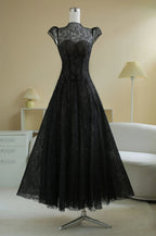 Lace Sequin A Line Midi Dress Flowering Girl