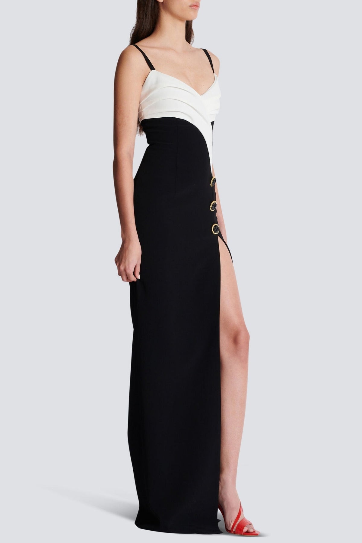 Bruna Two-Tone Split Maxi Bandage Dress Flowering Girl