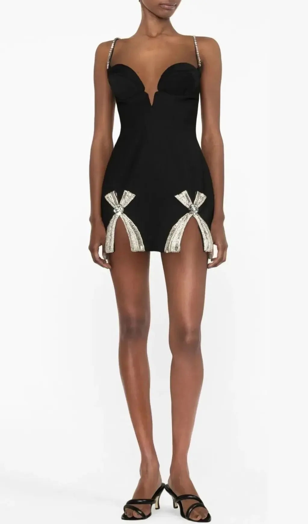 Bow-Detail Sleeveless Mini Dress Flowering Girl