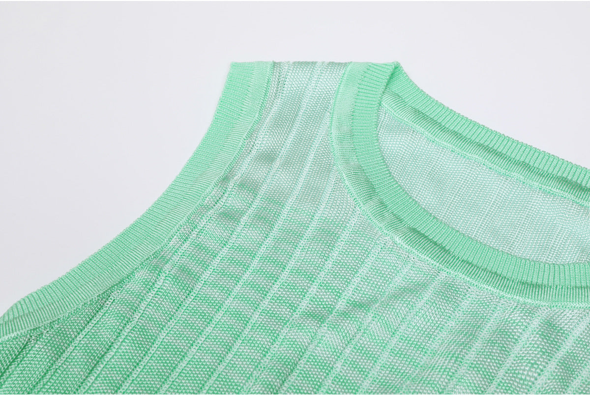 Tie-Dye Knitted Maxi Dress In Green Flowering Girl