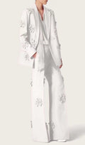 Acedia White Three Dimensional Floral Suit Flowering Girl