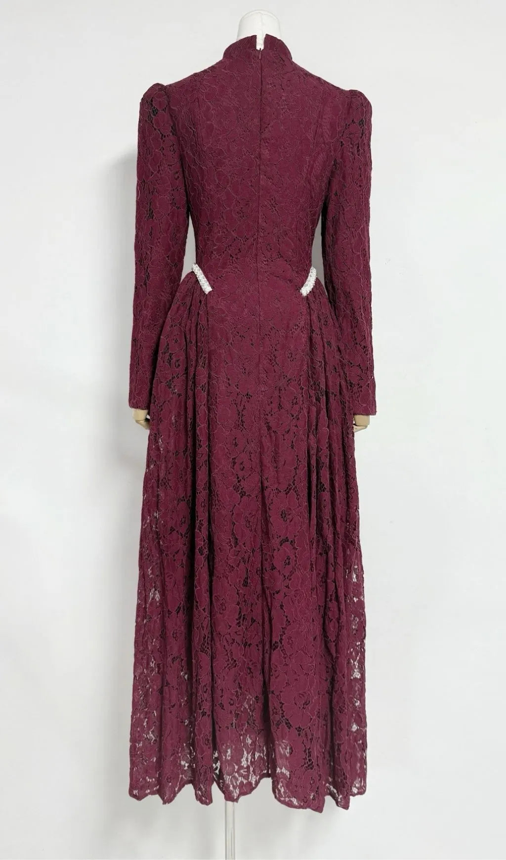Macey Lace Long Sleeve Beaded Maxi Dress Flowering Girl