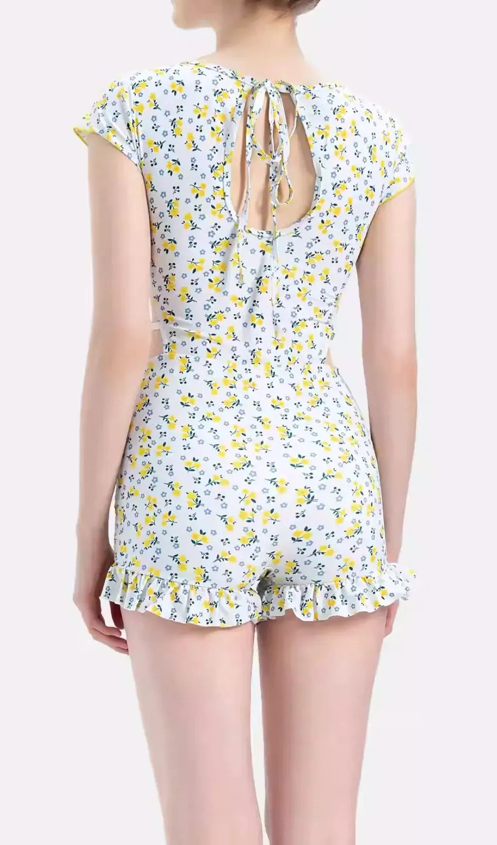 Gemini Floral Printed One-Piece Swimsuit Flowering Girl