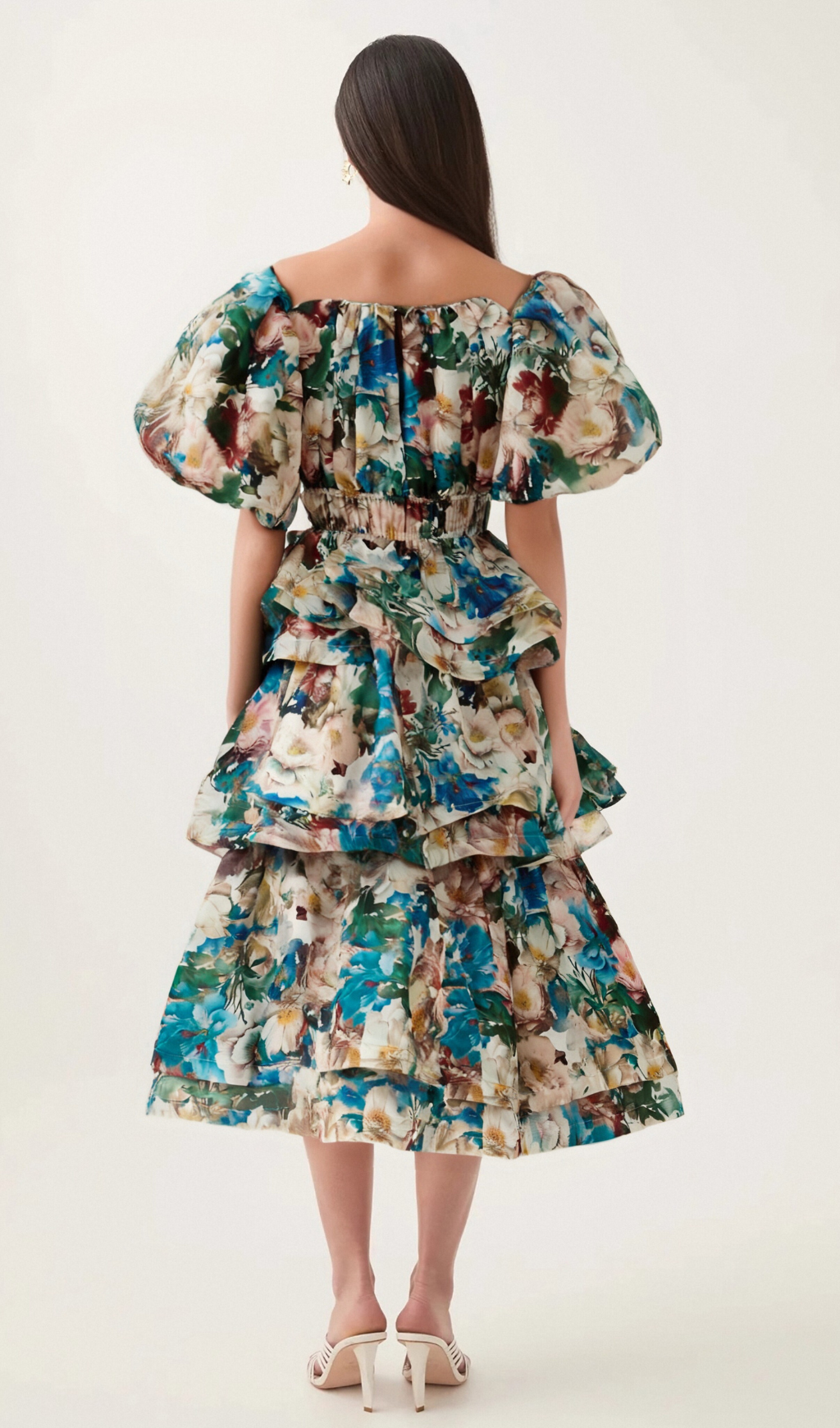 Marianne floral-print tiered midi dress Flowering Girl