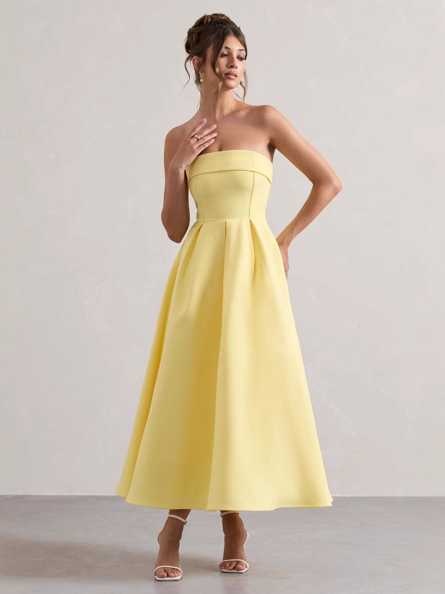 White Bandeau Midi Dress Flowering Girl