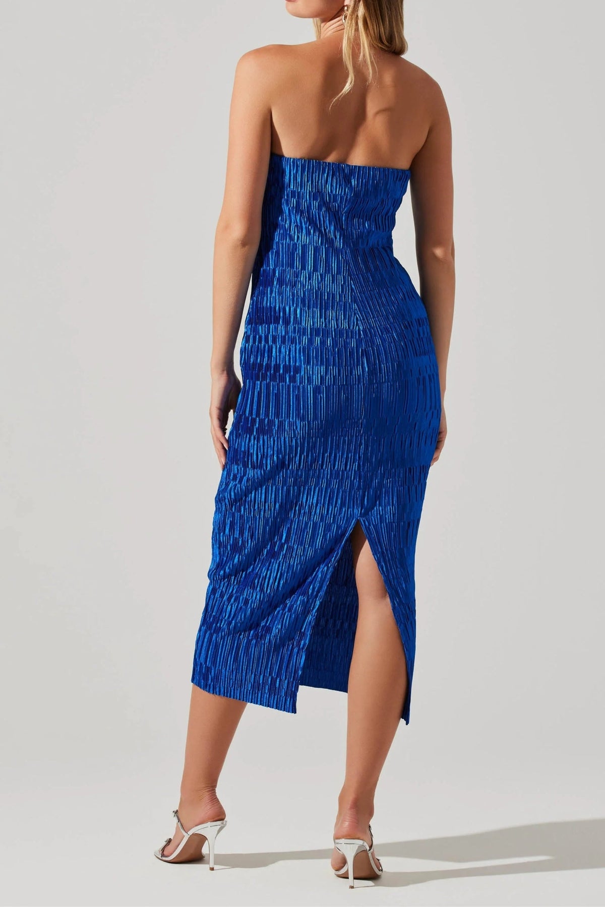 Reine Plisse Strapless Midi Dress Flowering Girl