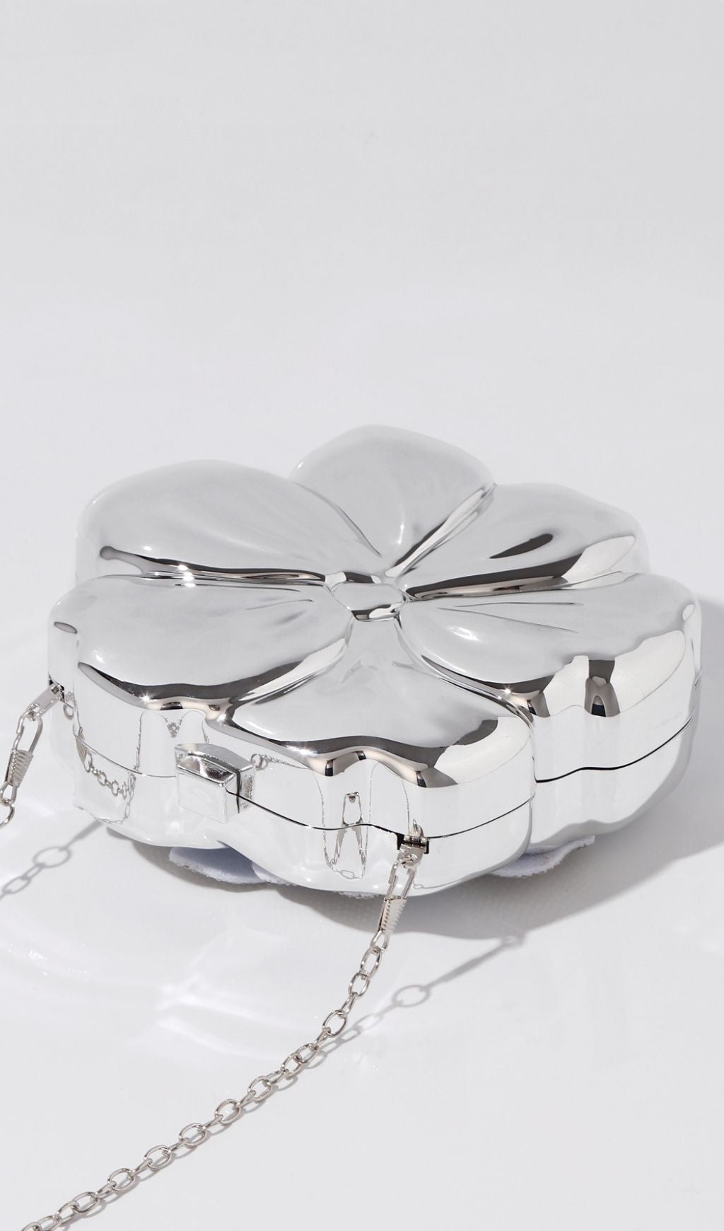 Khoi Silver Flower Diamante Bag Flowering Girl