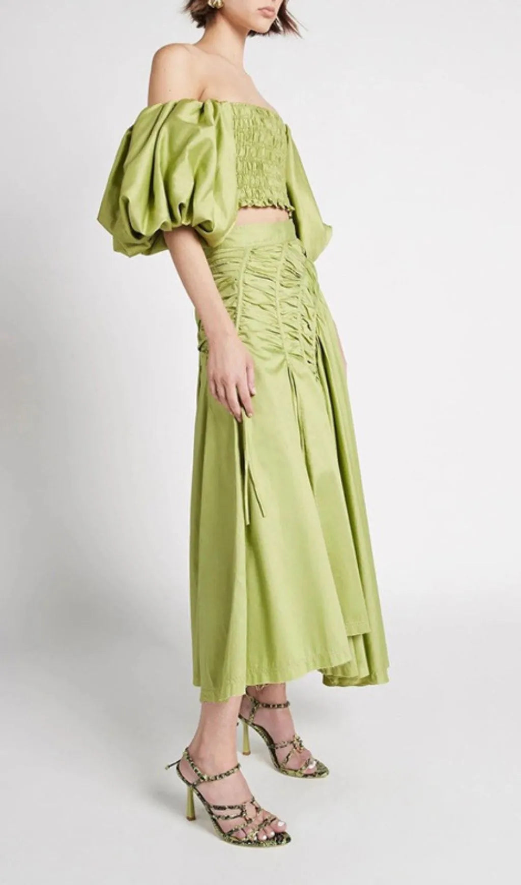 Ivo Puff Sleeve Two-Piece Set Flowering Girl