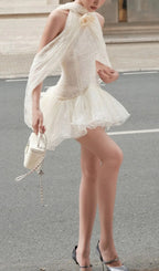Kore Halter Lace Sequin Flower Mini Dress Flowering Girl
