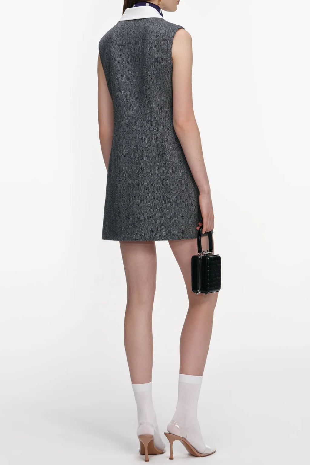 Euryda Herringbone Scarf Sleeveless Mini Dress Flowering Girl