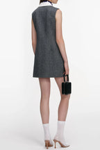 Euryda Herringbone Scarf Sleeveless Mini Dress Flowering Girl