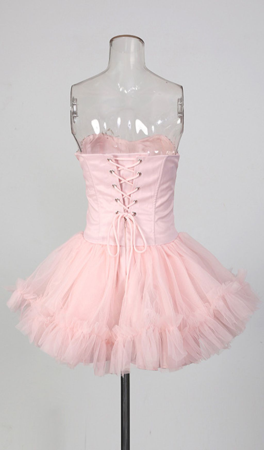 Jasmijn Pink Strapless Corset Mini Dress Flowering Girl