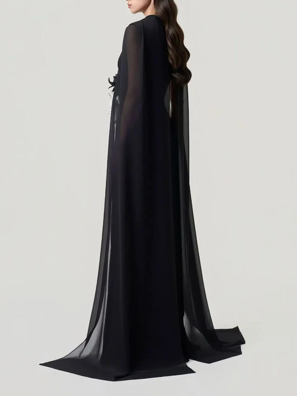 Melanie Flower Embellished Ruched Maxi Dress Flowering Girl