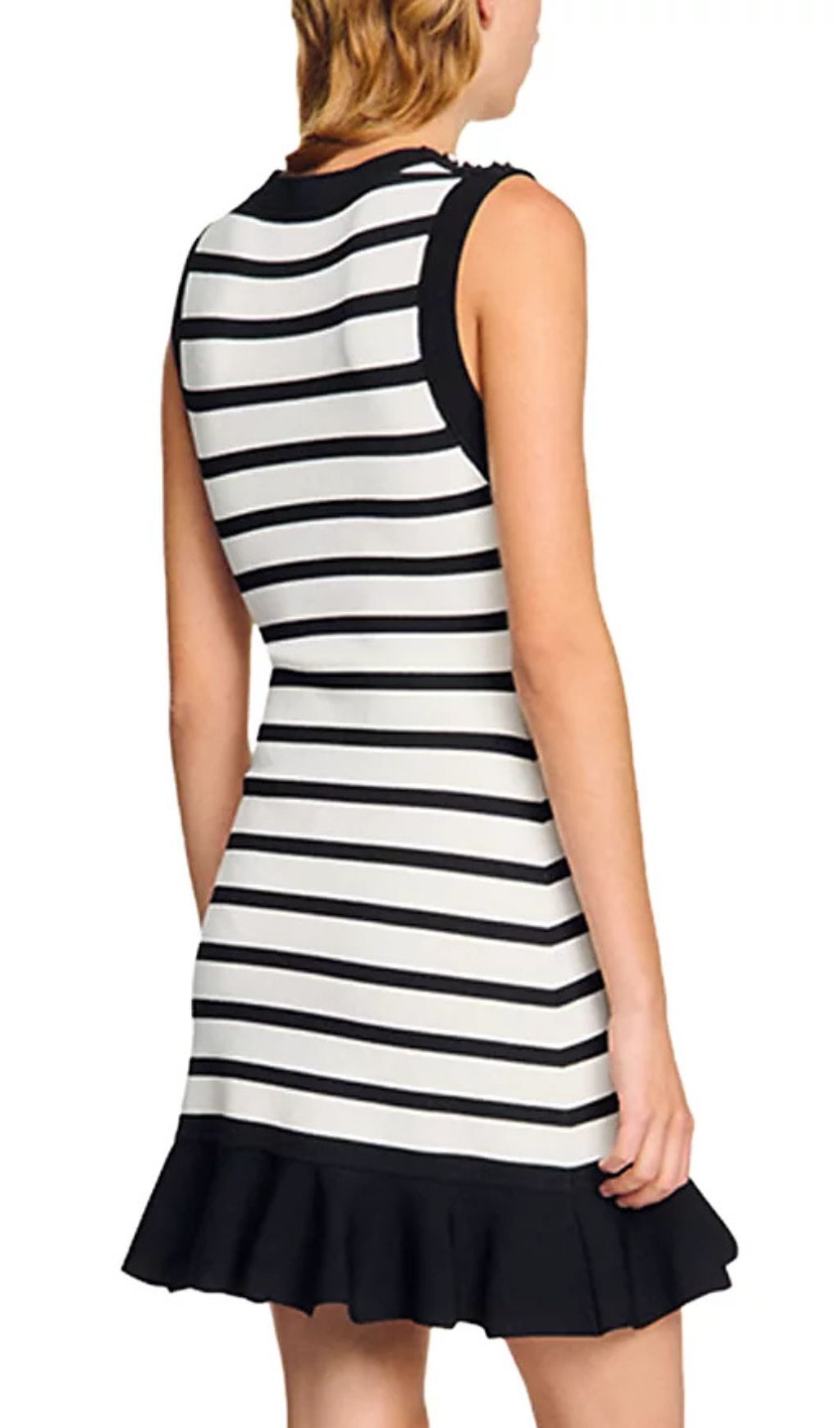 Striped Knit Short Dress Flowering Girl