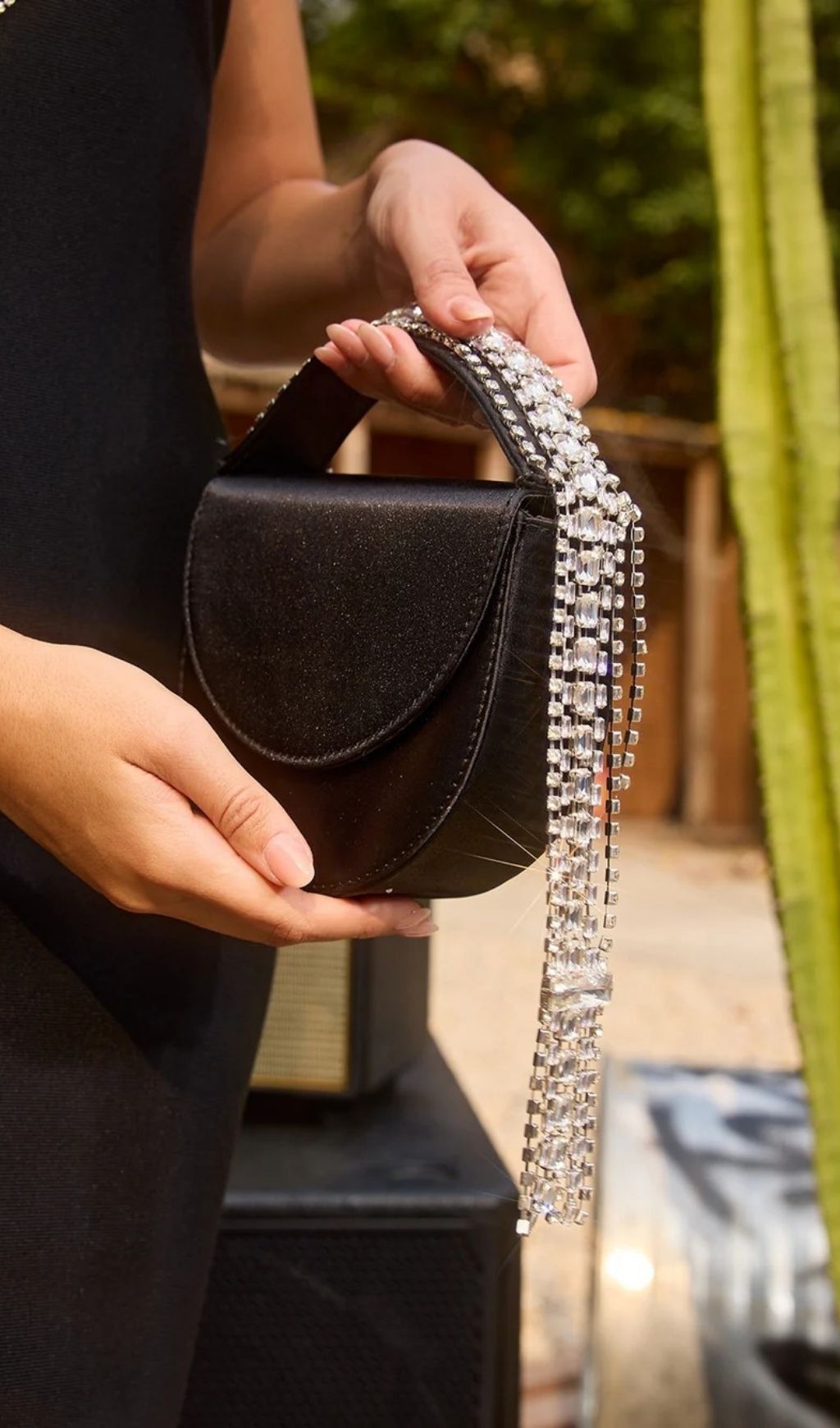 Yelmar Rhinestone Fringe Bag Flowering Girl