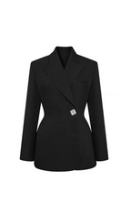 Gella Black Long Sleeve Blazer Flowering Girl