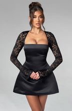 Sadie Mini Dress - Black Flowering Girl