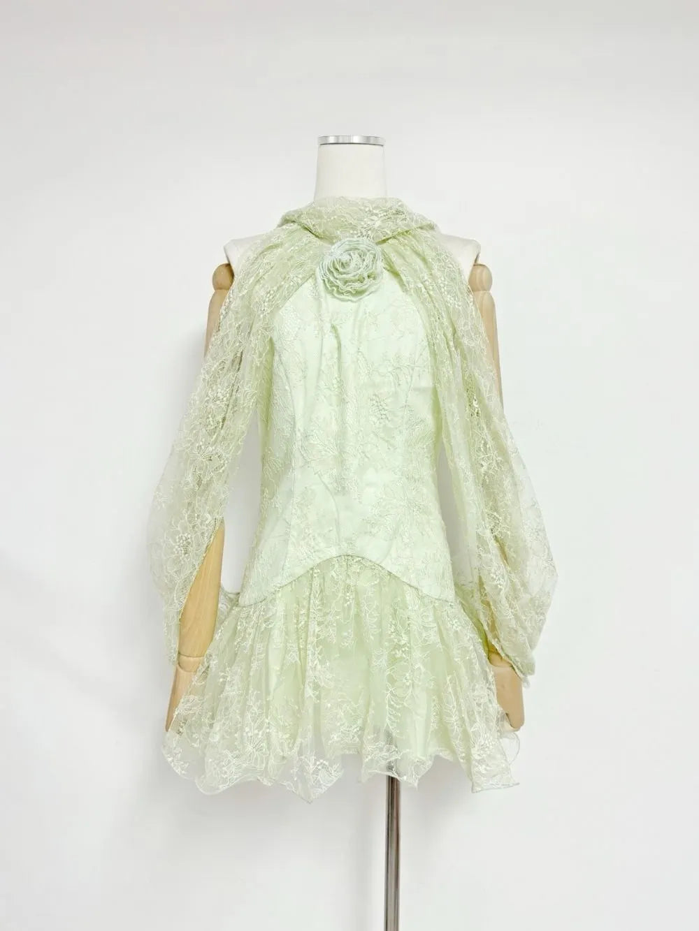 Kore Halter Lace Sequin Flower Mini Dress Flowering Girl