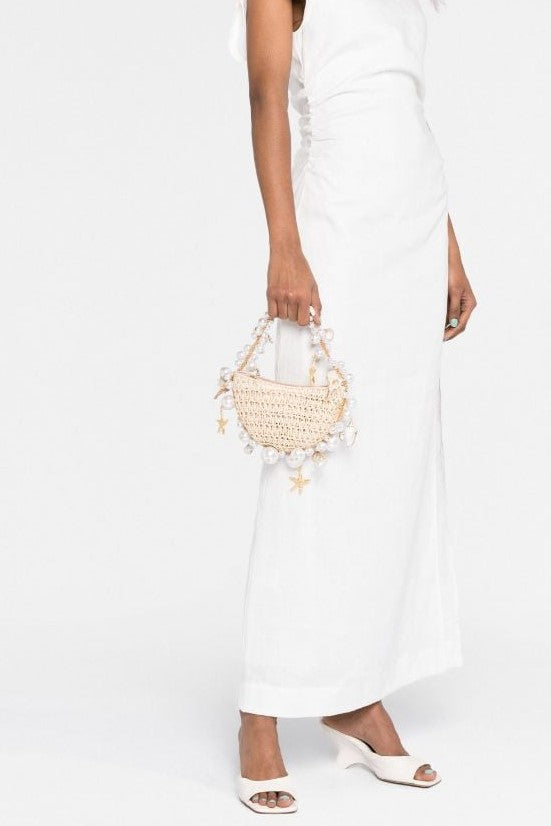 Camilla Shell Pearl Raffia Bag Flowering Girl