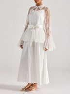 Miori White Lace Top & Maxi Dress Set Flowering Girl
