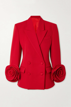 Sophia Rose Appliqué Blazer - Red Flowering Girl