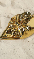 Kyri Gold Bow Sandals Flowering Girl