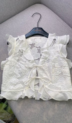 Guipure Lace Crop Top Flowering Girl