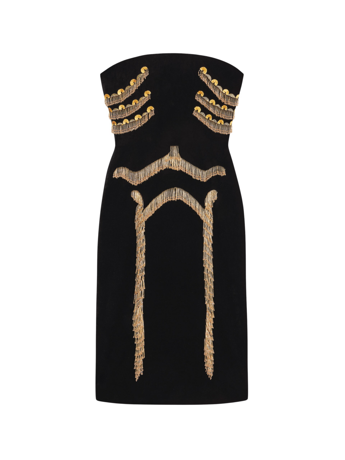 Yuri Skeleton Tassel Embellished Bustier Mini Dress In Black Flowering Girl