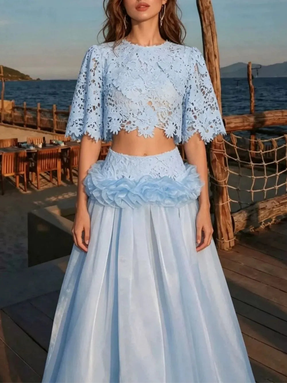 Maryjane Embroidery Two-Piece Set Flowering Girl
