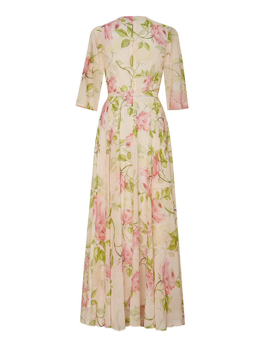 Floral Printed Midi Dress Flowering Girl