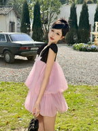 Ermias Tiered Bubble Mini Dress Flowering Girl