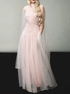 Mabli Halter Mesh Maxi Dress Flowering Girl