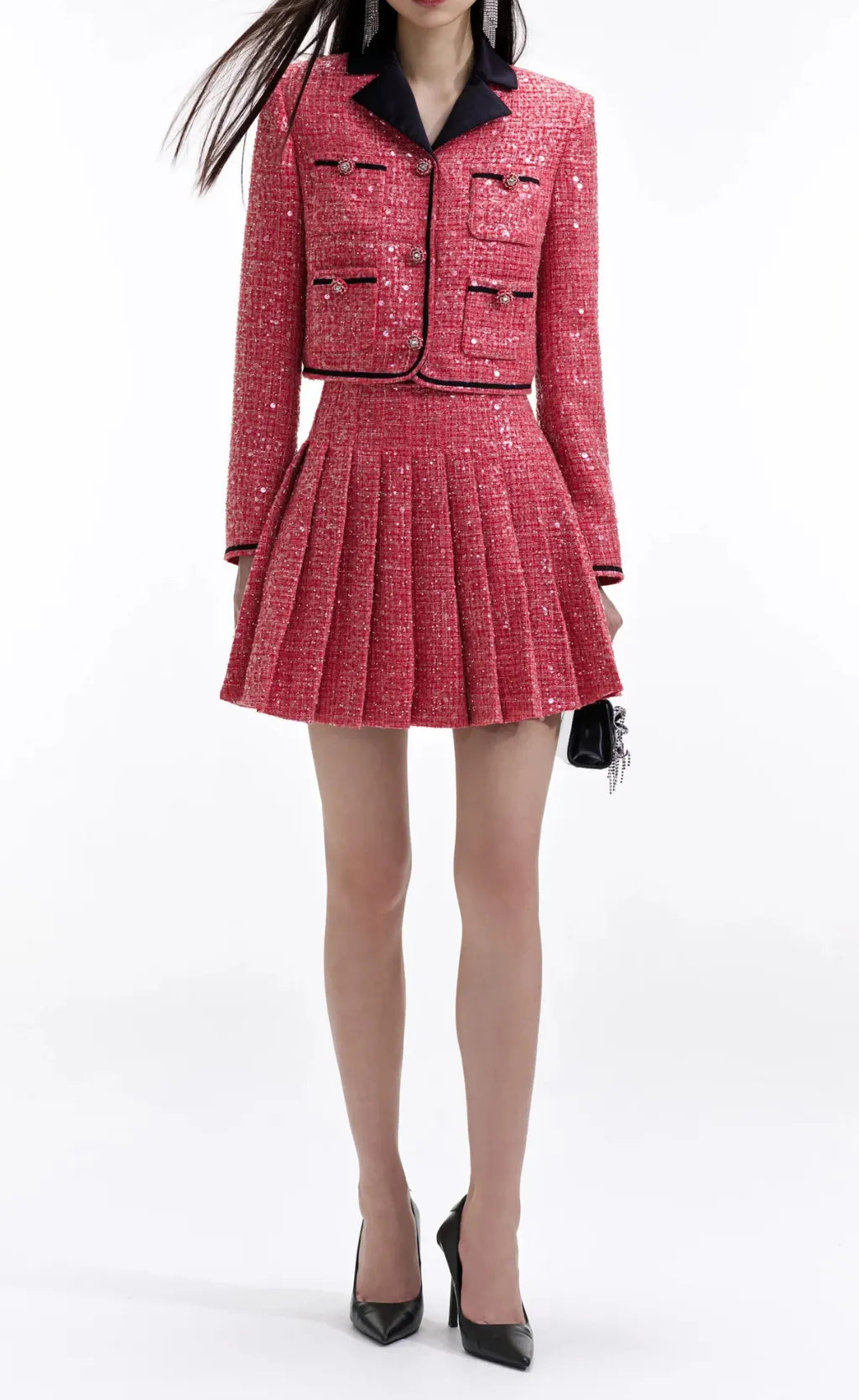 Red Boucle Jacket Flowering Girl