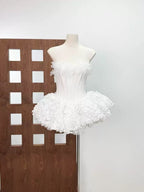Strapless Petal Floral Corset A Line Dress Flowering Girl