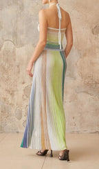 Serelith Metallic Knit Backless Maxi Dress Flowering Girl