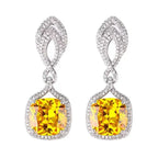 Helen Cushion Cut Gemstone Sterling Silver Earrings Flowering Girl