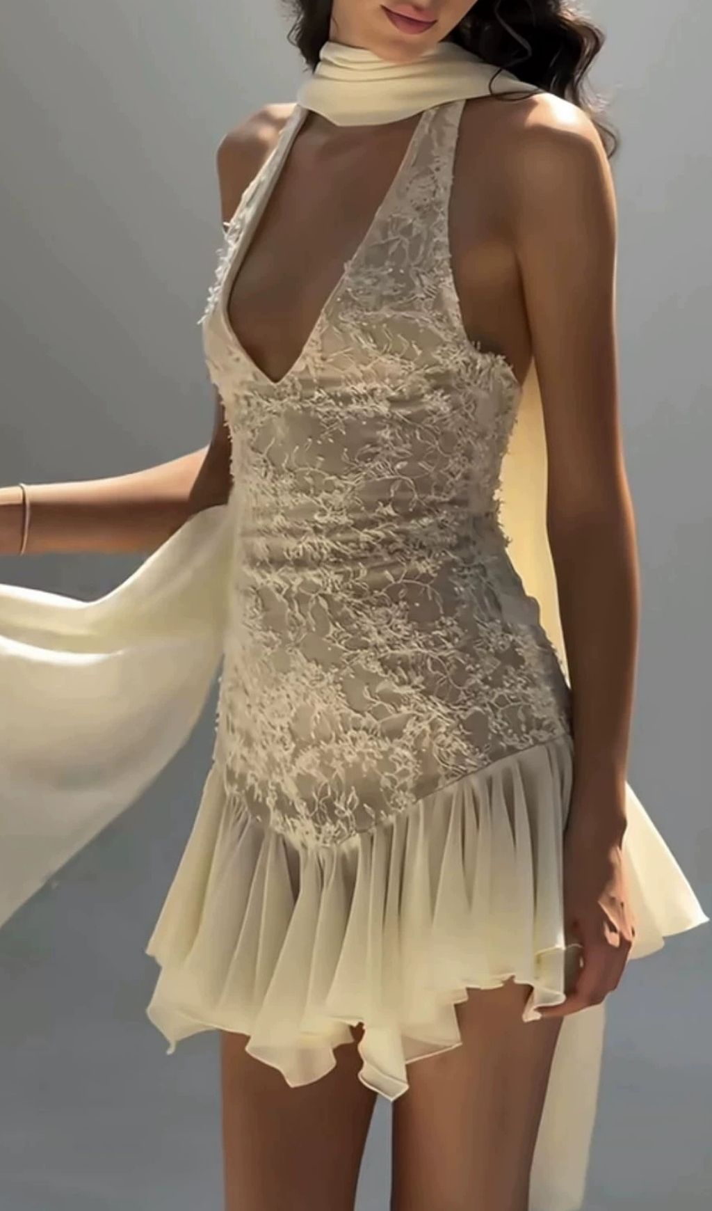 Kleio Sleeveless Lace Mini Dress Flowering Girl