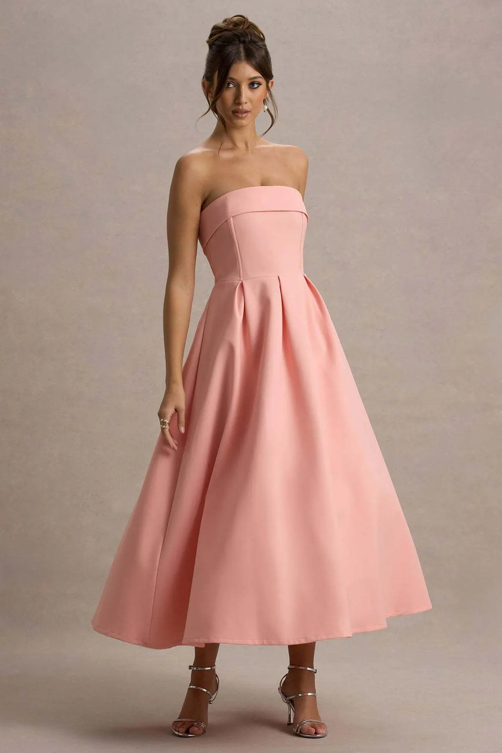 White Bandeau Midi Dress Flowering Girl