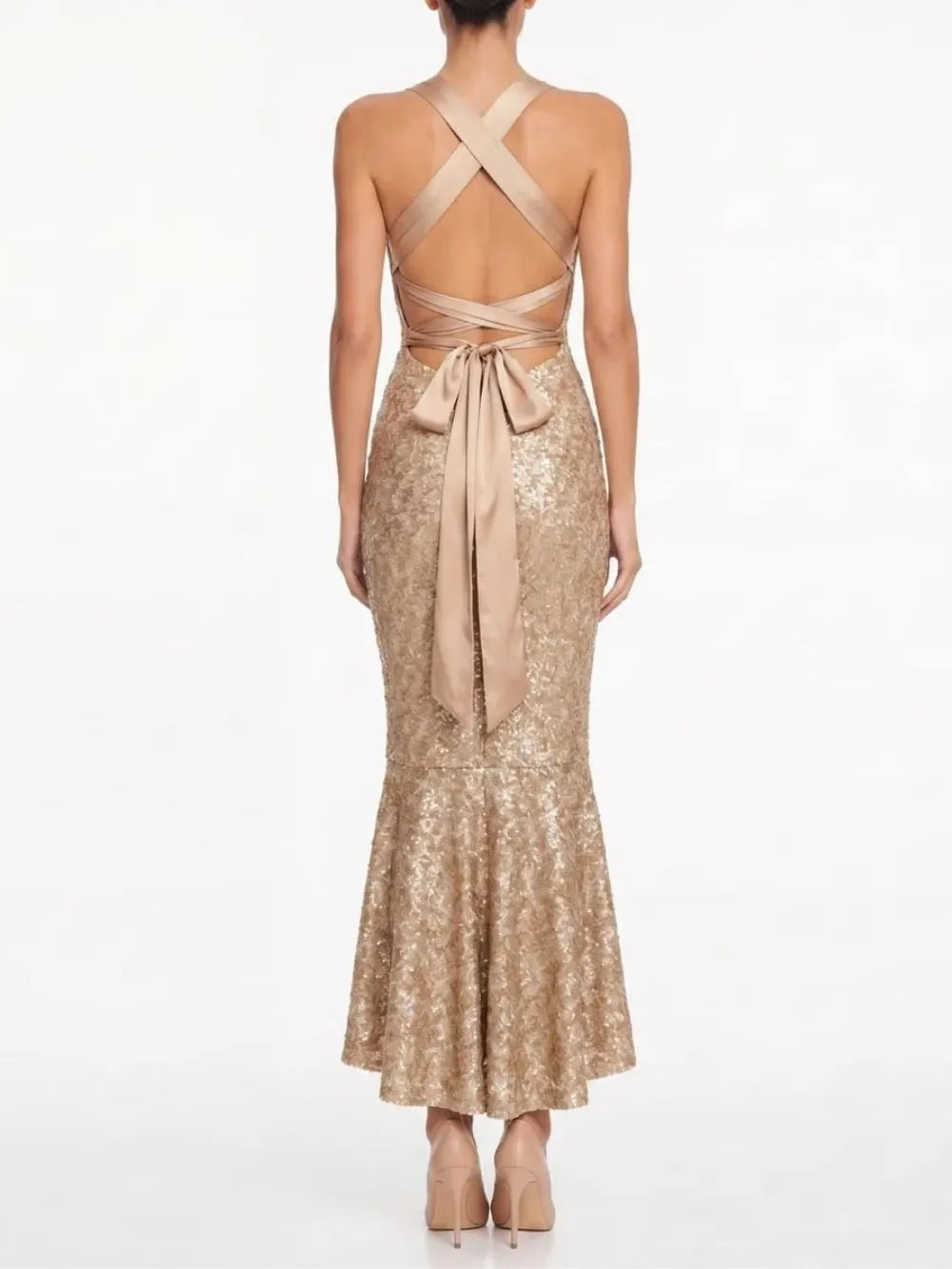 Mylen Sequin Mermaid Maxi Dress Flowering Girl