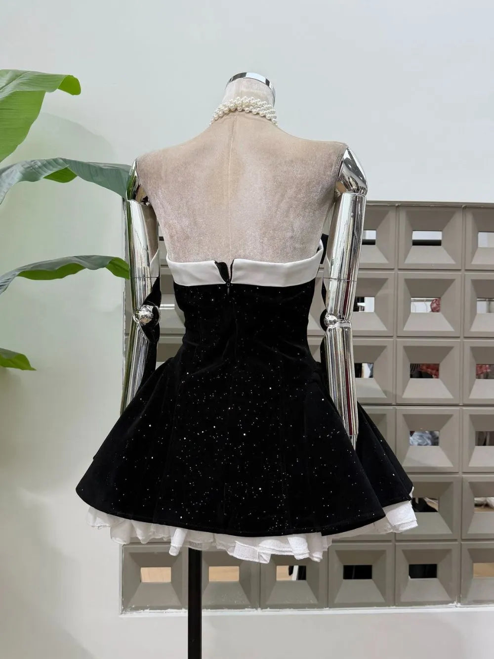 Iola Strapless Bowknot Mini Dress Flowering Girl