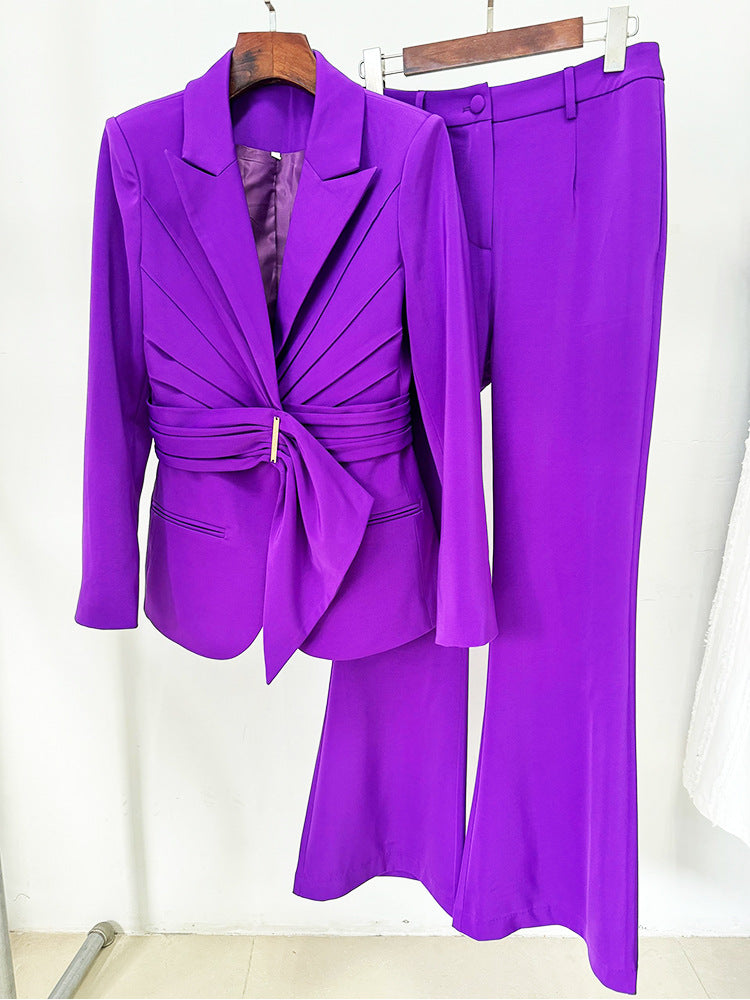 Alwilda Purple Belted Blazer Flowering Girl