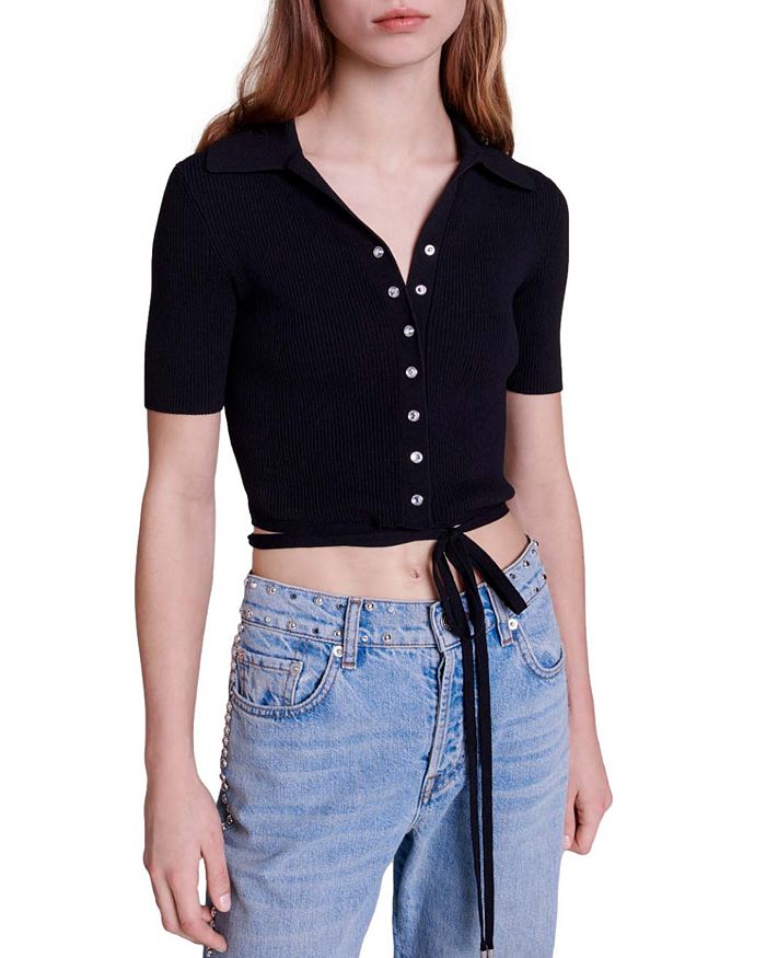 MOSEAL RHINESTONE SNAP CROP TOP Flowering Girl