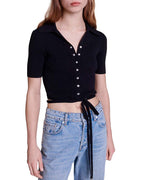 MOSEAL RHINESTONE SNAP CROP TOP Flowering Girl