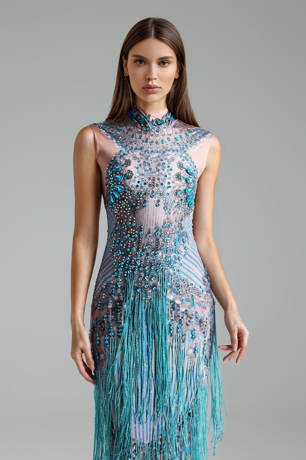 Verza Diamond Setting Sleeveless Maxi Dress Flowering Girl