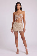 Multi-Layer Pearl Tassel Body Chain Harness Flowering Girl