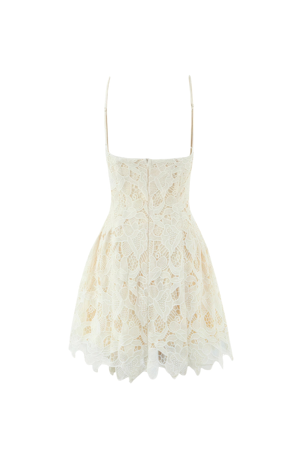Lace Hollow Sleeveless Mini Dress In Yellow Flowering Girl