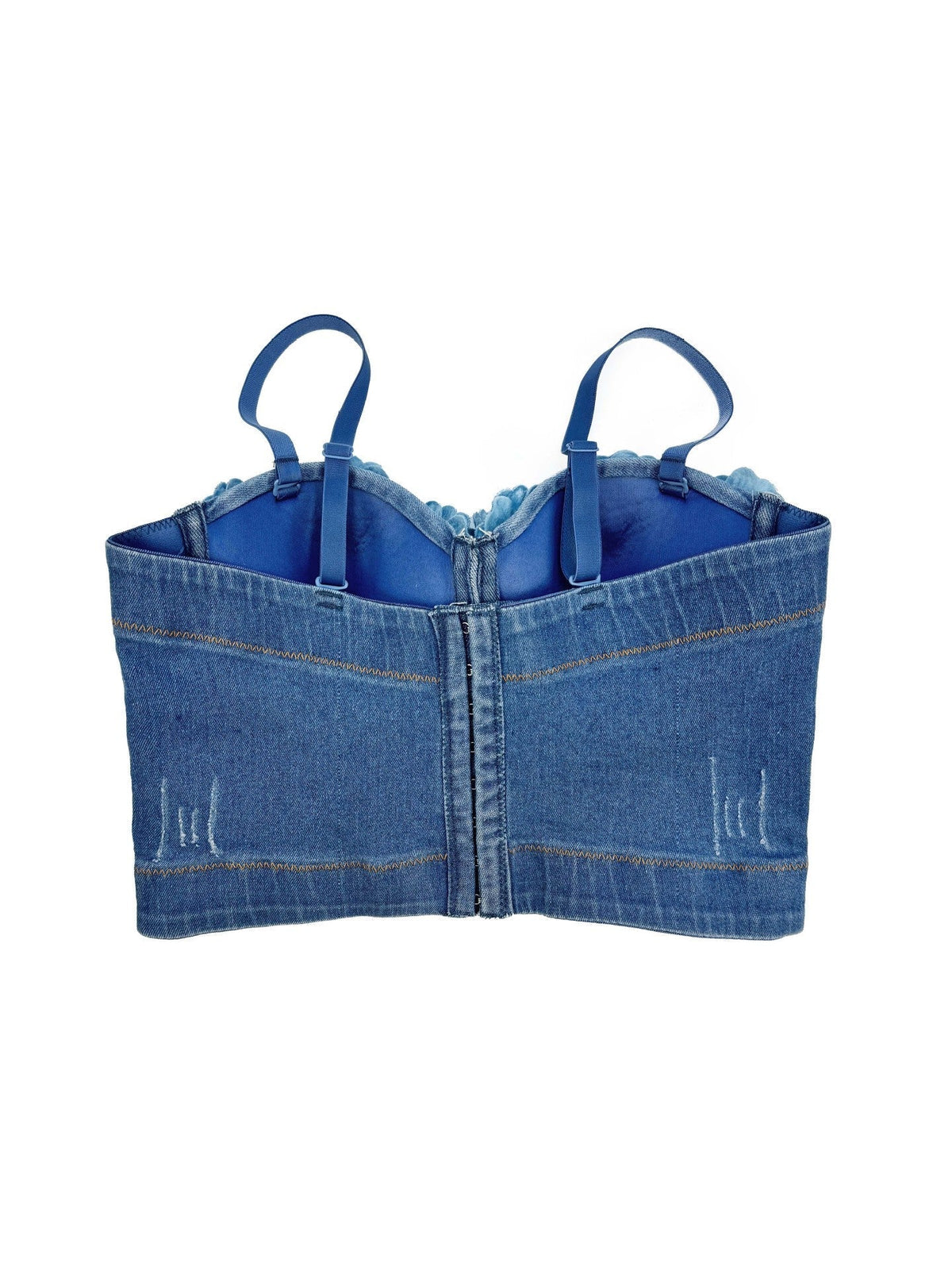 Denim Top With Roses Flowering Girl