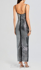 Kyree Embellished Knit midi Dress in black Flowering Girl